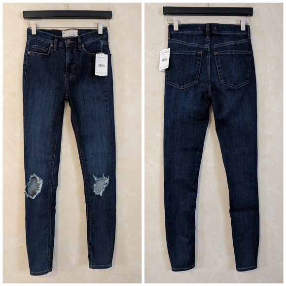 Free People Busted Knee High Rise Skinny Jeans - Picture 6 of 6